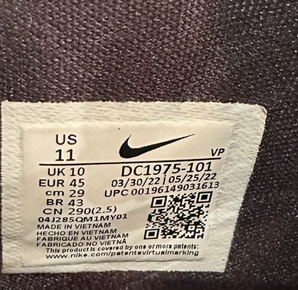 Nike KD 15 basketball sneakers men's size 11 black and white refuge Kevin Durant - Picture 7 of 8